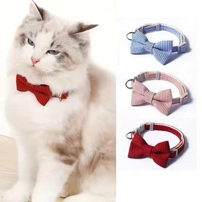 Adjustable Bow Tie Cat & Dog Collar
