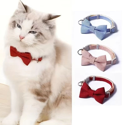 Adjustable Bow Tie Cat & Dog Collar